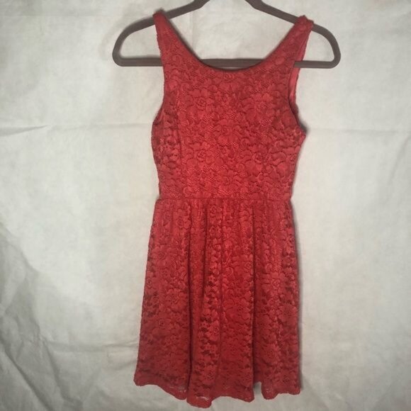 lush Short Lace Dress Size XS layered polyester blend back zipper XS READ - Picture 2 of 12